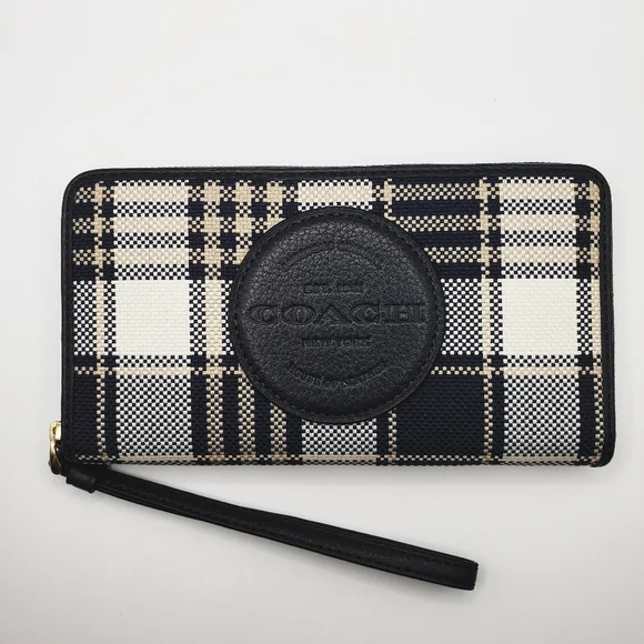 Coach buffalo plaid wallet new arrivals